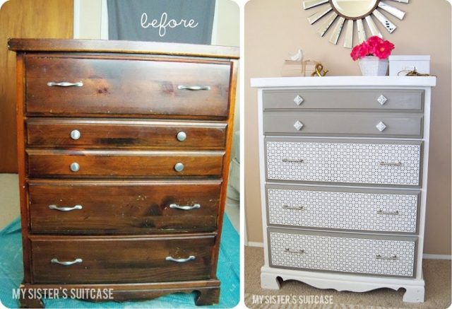New Twist On An Old Dresser With Decorative Aluminum Sheet J